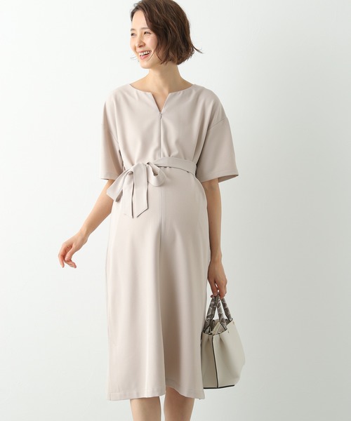 セール ママ ベビー マタニティ Zipベルトツキワンピース 8726 マタニティウェア グッズ Lepsim レプシィム のファッション