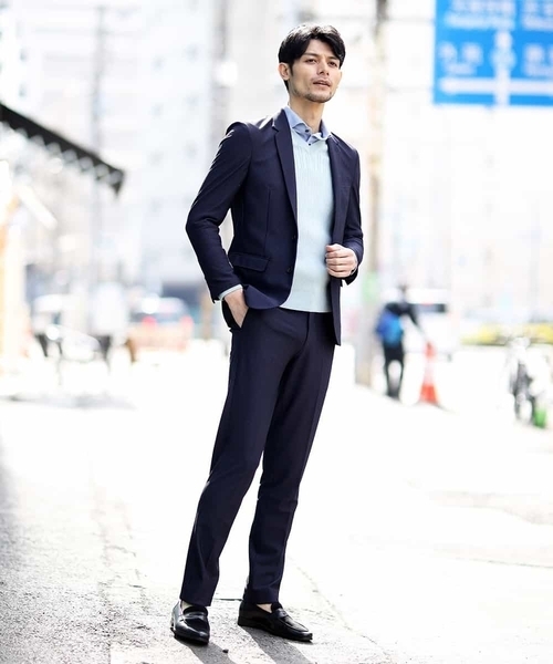 MICHEL KLEIN HOMME   （ミッシェルクランオム）の「【洗える】ジャケット（MYトリコサッカー）（セットアップ・メンズ・ネイビー/グレー・46/48）」の20枚目の写真