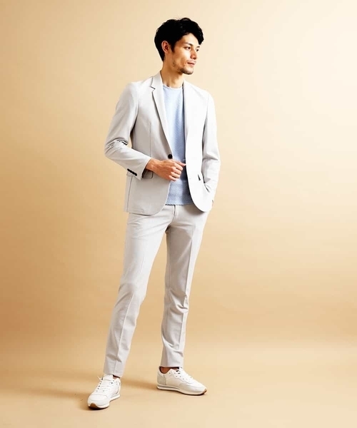 MICHEL KLEIN HOMME   （ミッシェルクランオム）の「【洗える】ジャケット（MYトリコサッカー）（セットアップ・メンズ・ネイビー/グレー・46/48）」の16枚目の写真