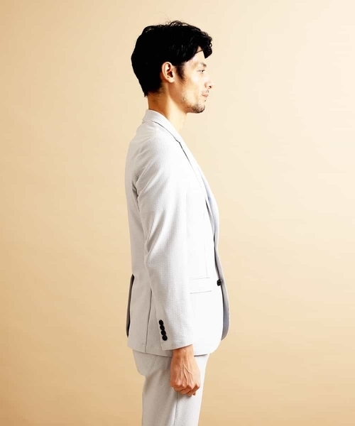 MICHEL KLEIN HOMME   （ミッシェルクランオム）の「【洗える】ジャケット（MYトリコサッカー）（セットアップ・メンズ・ネイビー/グレー・46/48）」の15枚目の写真