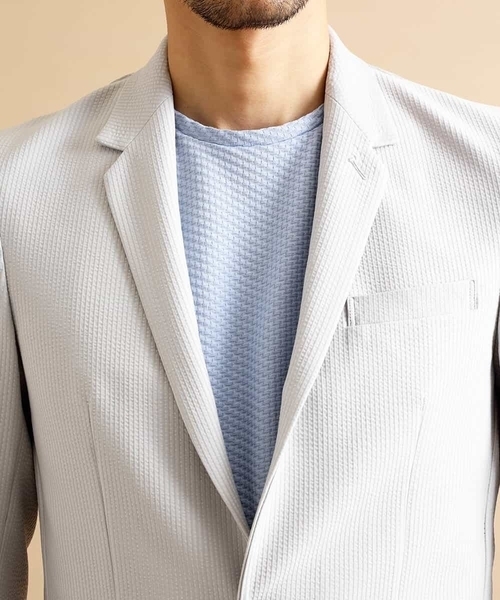 MICHEL KLEIN HOMME   （ミッシェルクランオム）の「【洗える】ジャケット（MYトリコサッカー）（セットアップ・メンズ・ネイビー/グレー・46/48）」の12枚目の写真