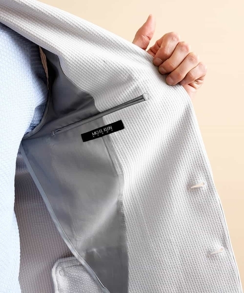 MICHEL KLEIN HOMME   （ミッシェルクランオム）の「【洗える】ジャケット（MYトリコサッカー）（セットアップ・メンズ・ネイビー/グレー・46/48）」の7枚目の写真