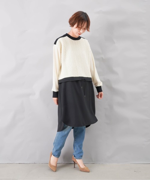 Luck セール ワンピース Luca ルカ レディラックルカ のファッション ワンピース ドレス Luck キルトジャガード切替ワンピース ワンピース Luca Lady Lc Lll