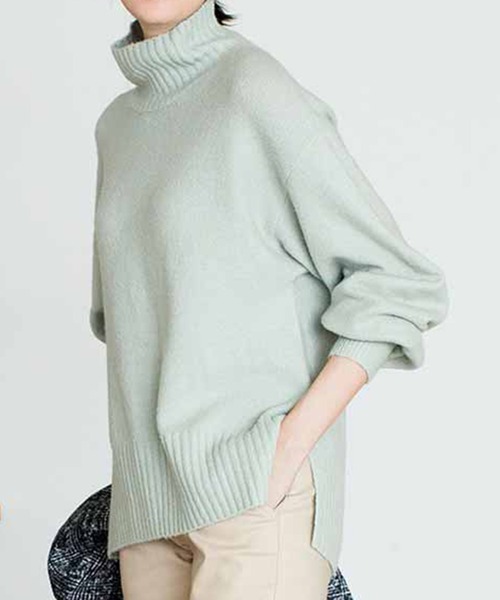 Live in comfort（リブインコンフォート）の「リブ　イン　コンフォート　一度着たら手放せない肌ざわり！ヤク混のウォッシャブルニット（ニット/セーター・レディース・ミント/オフホワイト/ブラック・X-LARGE/XXX-LARGE/LARGE/MEDIUM/SMALL/XX-LARGE）」の3枚目の写真