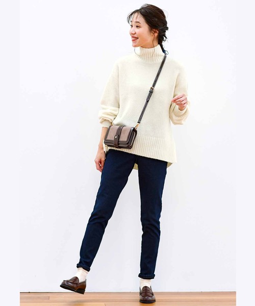 Live in comfort（リブインコンフォート）の「リブ　イン　コンフォート　一度着たら手放せない肌ざわり！ヤク混のウォッシャブルニット（ニット/セーター・レディース・ミント/オフホワイト/ブラック・X-LARGE/XXX-LARGE/LARGE/MEDIUM/SMALL/XX-LARGE）」の4枚目の写真