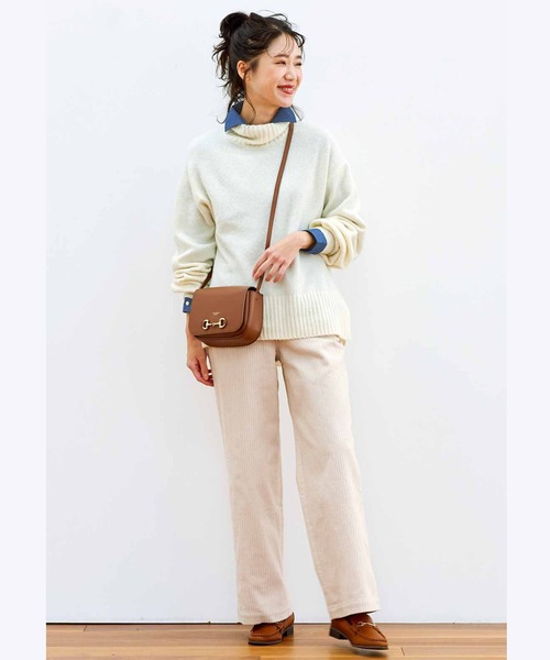 Live in comfort（リブインコンフォート）の「リブ　イン　コンフォート　一度着たら手放せない肌ざわり！ヤク混のウォッシャブルニット（ニット/セーター・レディース・ミント/オフホワイト/ブラック・X-LARGE/XXX-LARGE/LARGE/MEDIUM/SMALL/XX-LARGE）」の5枚目の写真