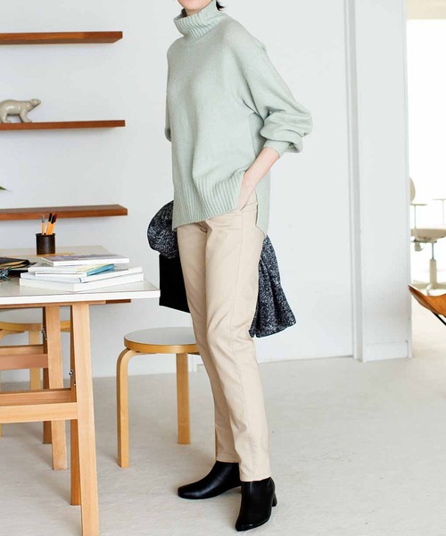 Live in comfort（リブインコンフォート）の「リブ　イン　コンフォート　一度着たら手放せない肌ざわり！ヤク混のウォッシャブルニット（ニット/セーター・レディース・ミント/オフホワイト/ブラック・X-LARGE/XXX-LARGE/LARGE/MEDIUM/SMALL/XX-LARGE）」の11枚目の写真