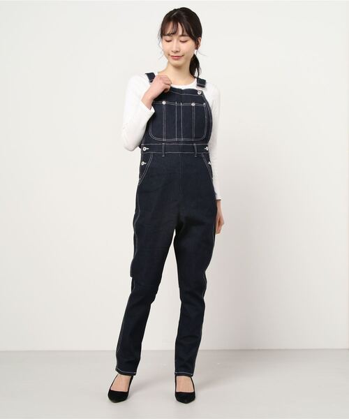 BEATJIVE（ビートジャイブ）の「ストレッチ デニム オーバーオール レディース（サロペット/オーバーオール・レディース・ブラック/カーキ/ワンウォッシュ/ブルー・2/1）」の4枚目の写真