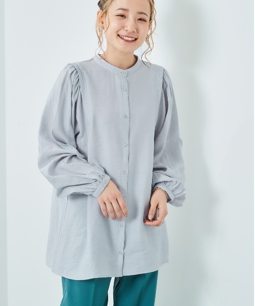 cepo（セポ）の「パフスリーブボリュームドレスシャツ　※２ＷＡＹ（シャツ/ブラウス・レディース・オフホワイト/サックスブルー/ベージュ・M）」の11枚目の写真