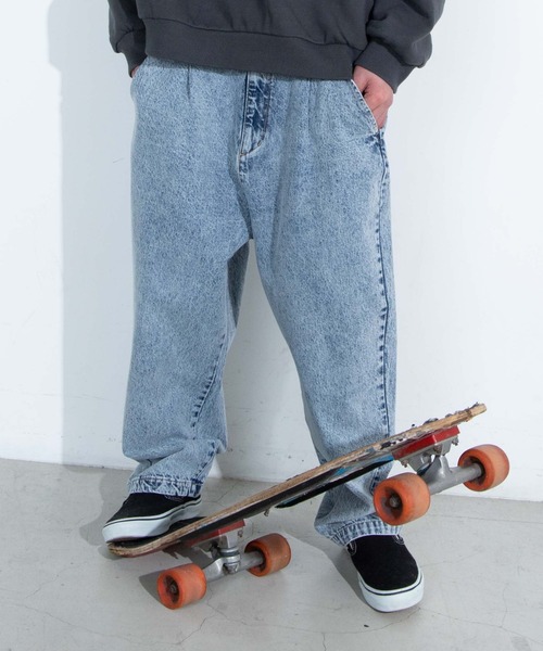 WEGO（ウィゴー）の「WEGO/【セットアップ対応商品】ケミカルデニムバルーンパンツ（デニムパンツ・メンズ・ライトインディゴブルー/インディゴブルー・MEDIUM/LARGE）」の2枚目の写真