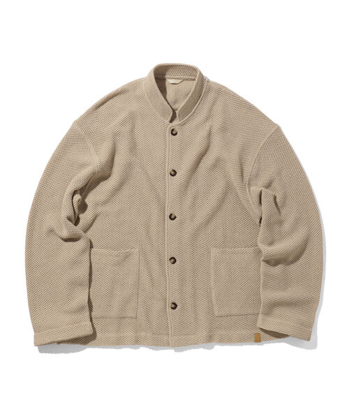 BEAMS LIGHTS（ビームスライツ）の「BEAMS LIGHTS / コットンリネンメッシュ スタンドカラージャケット（ノーカラージャケット・メンズ・インディゴブルー/ナチュラル・SMALL/MEDIUM/LARGE）」の16枚目の写真