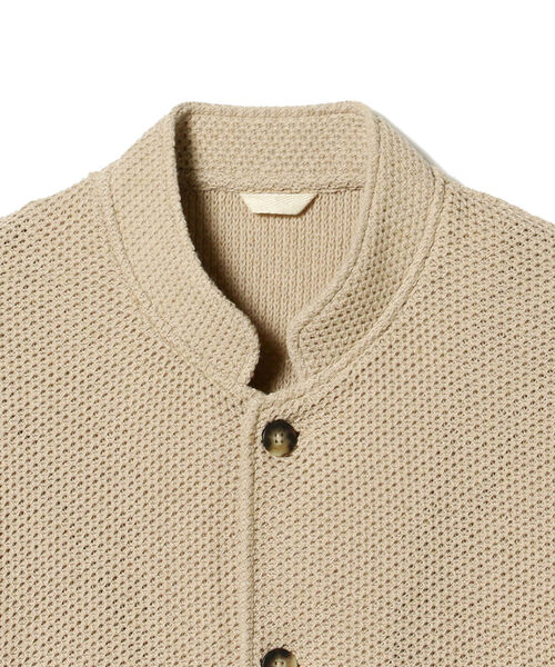 BEAMS LIGHTS（ビームスライツ）の「BEAMS LIGHTS / コットンリネンメッシュ スタンドカラージャケット（ノーカラージャケット・メンズ・インディゴブルー/ナチュラル・SMALL/MEDIUM/LARGE）」の20枚目の写真