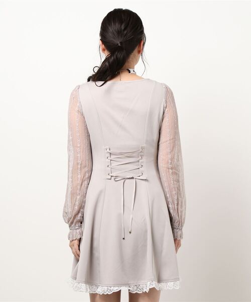 Secret Honey（シークレットハニー）の「胸元フリルレーススリーブワンピース（ワンピース・レディース・ブラック/グレー/ブラック系その他・MEDIUM）」の12枚目の写真