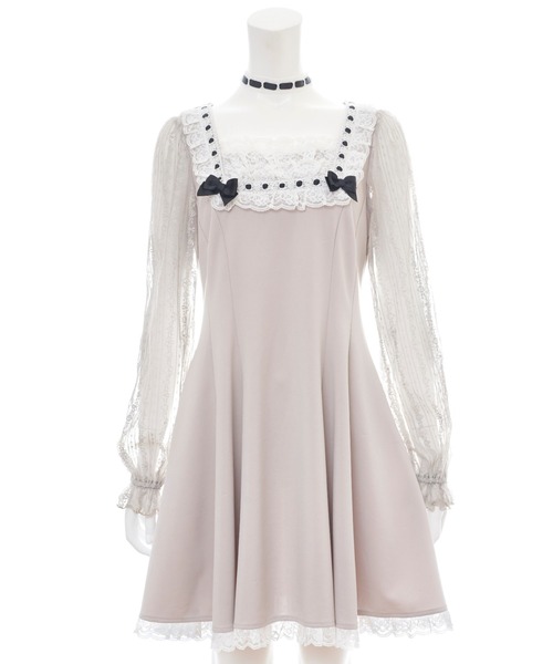 Secret Honey（シークレットハニー）の「胸元フリルレーススリーブワンピース（ワンピース・レディース・ブラック/グレー/ブラック系その他・MEDIUM）」の9枚目の写真