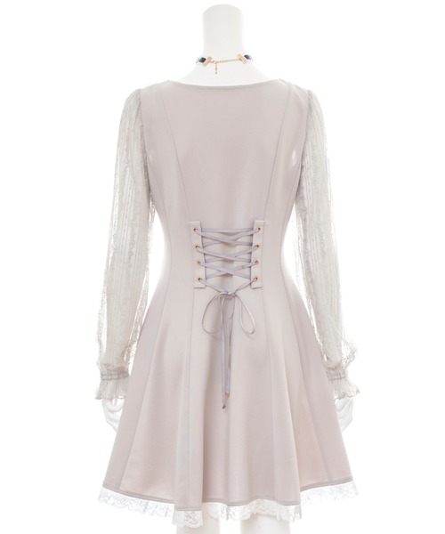 Secret Honey（シークレットハニー）の「胸元フリルレーススリーブワンピース（ワンピース・レディース・ブラック/グレー/ブラック系その他・MEDIUM）」の6枚目の写真