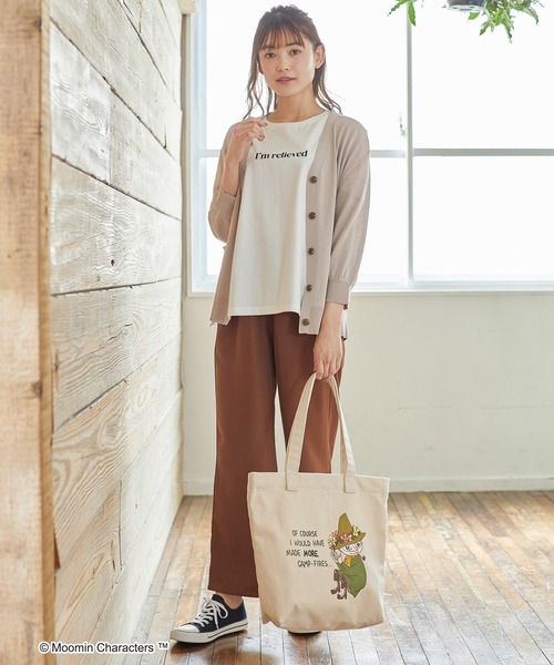 Honeys（ハニーズ）の「半袖ロゴプリントＴ（Tシャツ/カットソー・レディース・ベージュ/グリーン/ホワイト×ブルー/ホワイト/パープル/レッド/ブラック・L/S/LL/M）」の14枚目の写真