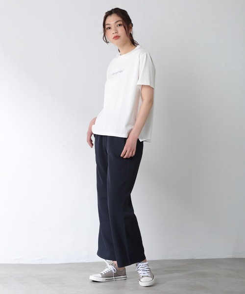 Honeys（ハニーズ）の「半袖ロゴプリントＴ（Tシャツ/カットソー・レディース・ベージュ/グリーン/ホワイト×ブルー/ホワイト/パープル/レッド/ブラック・L/S/LL/M）」の22枚目の写真