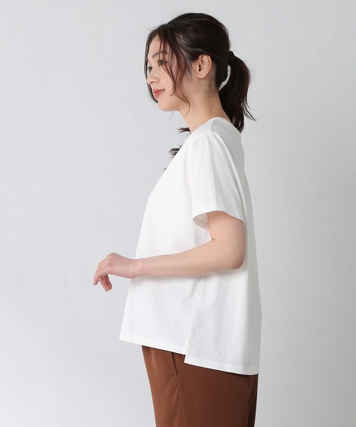 Honeys（ハニーズ）の「半袖ロゴプリントＴ（Tシャツ/カットソー・レディース・ベージュ/グリーン/ホワイト×ブルー/ホワイト/パープル/レッド/ブラック・L/S/LL/M）」の20枚目の写真