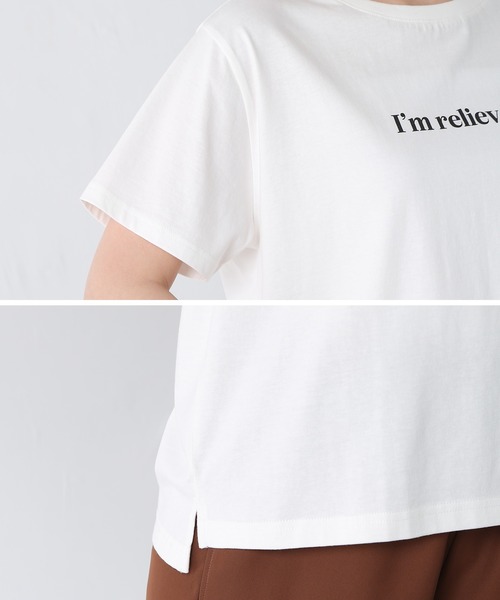 Honeys（ハニーズ）の「半袖ロゴプリントＴ（Tシャツ/カットソー・レディース・ベージュ/グリーン/ホワイト×ブルー/ホワイト/パープル/レッド/ブラック・L/S/LL/M）」の18枚目の写真