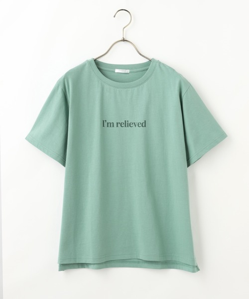 Honeys（ハニーズ）の「半袖ロゴプリントＴ（Tシャツ/カットソー・レディース・ベージュ/グリーン/ホワイト×ブルー/ホワイト/パープル/レッド/ブラック・L/S/LL/M）」の21枚目の写真