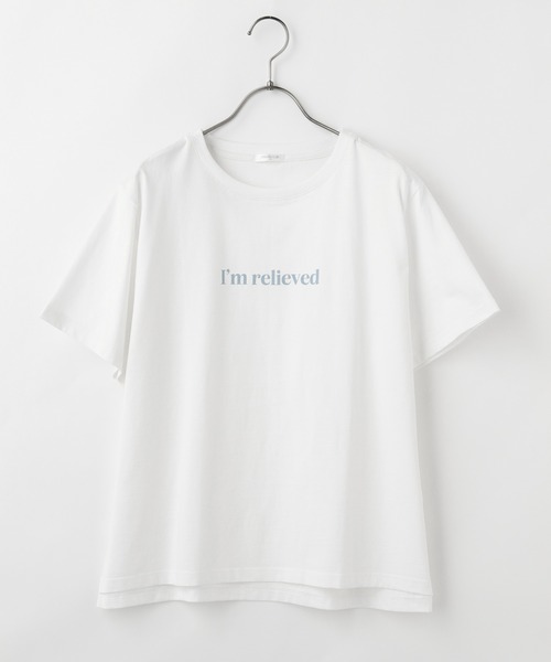 Honeys（ハニーズ）の「半袖ロゴプリントＴ（Tシャツ/カットソー・レディース・ベージュ/グリーン/ホワイト×ブルー/ホワイト/パープル/レッド/ブラック・L/S/LL/M）」の16枚目の写真