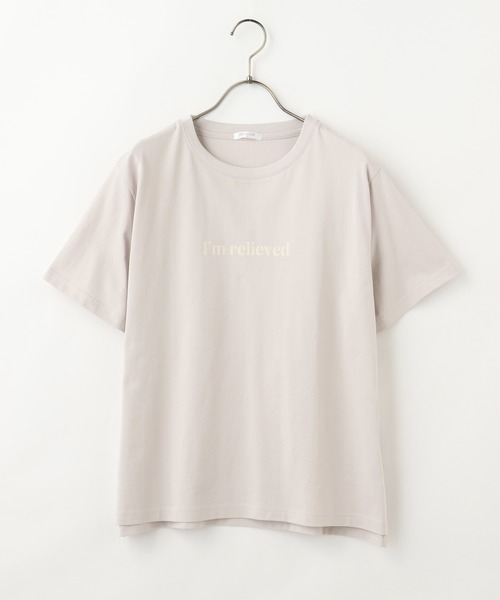 Honeys（ハニーズ）の「半袖ロゴプリントＴ（Tシャツ/カットソー・レディース・ベージュ/グリーン/ホワイト×ブルー/ホワイト/パープル/レッド/ブラック・L/S/LL/M）」の19枚目の写真