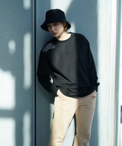 AVIREX（アヴィレックス）の「リネンバケットハット/ LINEN BUCKET HAT（ハット・レディース・ブラック/オフホワイト・FREE）」の8枚目の写真