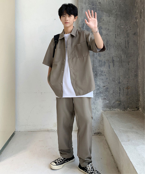 neos（ネオス）の「【neos -addictive design-】ルーズシルエット ダブルポケットシャツ＆パンツ セットアップ（セットアップ・メンズ・ブラック/カーキ/ブルーグレー/グレイッシュベージュ・MEDIUM/LARGE）」の4枚目の写真