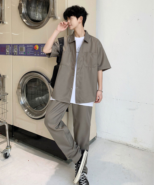 neos（ネオス）の「【neos -addictive design-】ルーズシルエット ダブルポケットシャツ＆パンツ セットアップ（セットアップ・メンズ・ブラック/カーキ/ブルーグレー/グレイッシュベージュ・MEDIUM/LARGE）」の13枚目の写真