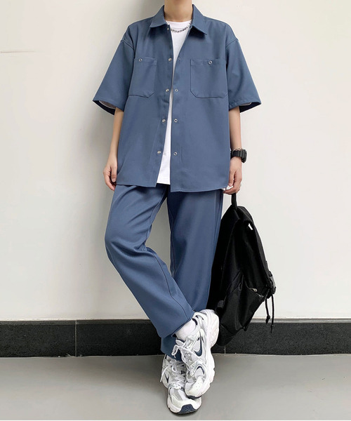 neos（ネオス）の「【neos -addictive design-】ルーズシルエット ダブルポケットシャツ＆パンツ セットアップ（セットアップ・メンズ・ブラック/カーキ/ブルーグレー/グレイッシュベージュ・MEDIUM/LARGE）」の11枚目の写真