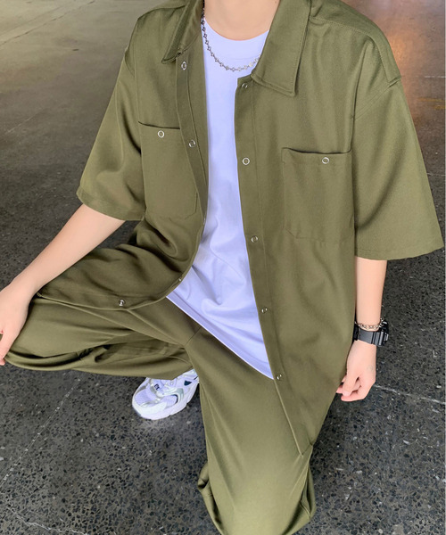 neos（ネオス）の「【neos -addictive design-】ルーズシルエット ダブルポケットシャツ＆パンツ セットアップ（セットアップ・メンズ・ブラック/カーキ/ブルーグレー/グレイッシュベージュ・MEDIUM/LARGE）」の18枚目の写真