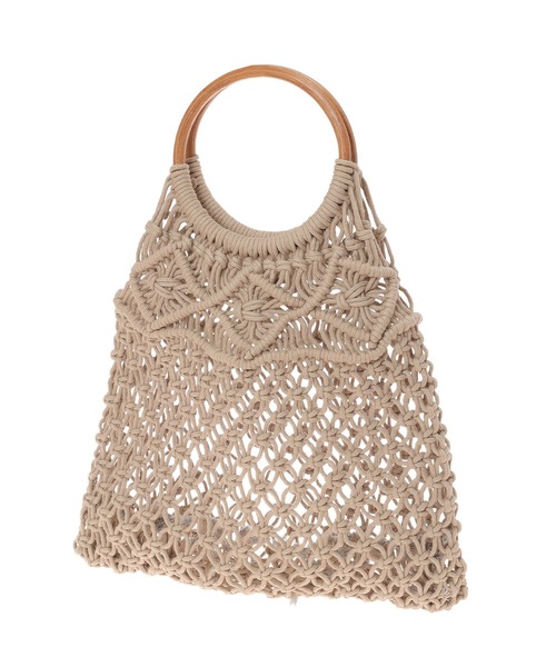 fifth（フィフス）の「ウッドハンドルクロシェ編みバッグ（ハンドバッグ・レディース・ホワイト/モカ・FREE）」の10枚目の写真