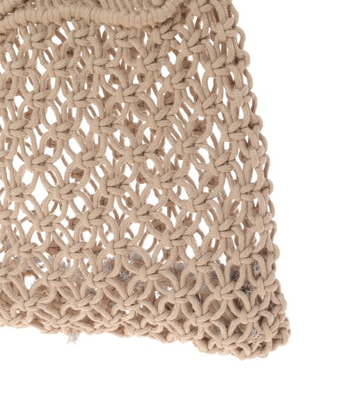 fifth（フィフス）の「ウッドハンドルクロシェ編みバッグ（ハンドバッグ・レディース・ホワイト/モカ・FREE）」の8枚目の写真