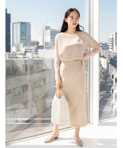 fifth（フィフス）の「ウッドハンドルクロシェ編みバッグ（ハンドバッグ・レディース・ホワイト/モカ・FREE）」の4枚目の写真