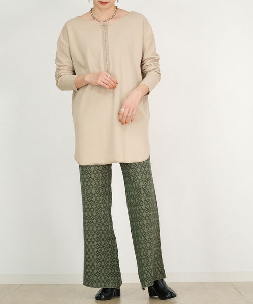 ＡＮＤＪ（アンドジェイ）の「2WAYホックテープ変形リブTシャツ（Tシャツ/カットソー・レディース・ライトベージュ/ブラック/カーキ/モカ・M）」の13枚目の写真