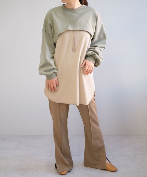 ＡＮＤＪ（アンドジェイ）の「2WAYホックテープ変形リブTシャツ（Tシャツ/カットソー・レディース・ライトベージュ/ブラック/カーキ/モカ・M）」の18枚目の写真