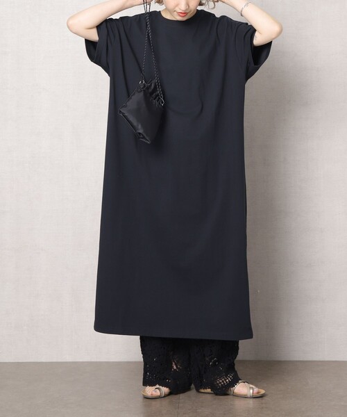 FREAK'S STORE（フリークスストア）の「▽【WEB限定】STORATECH/ストラテック 〈高機能素材〉半袖Tシャツワンピース (カットワンピース/ひんやり冷感・UV素材Tシャツワンピ)（ワンピース・レディース・ホワイト/ブラック/ベージュ/ブルー/グリーン/ラベンダー・ﾌﾘ-）」の10枚目の写真