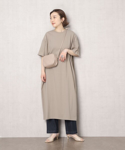 FREAK'S STORE（フリークスストア）の「▽【WEB限定】STORATECH/ストラテック 〈高機能素材〉半袖Tシャツワンピース (カットワンピース/ひんやり冷感・UV素材Tシャツワンピ)（ワンピース・レディース・ホワイト/ブラック/ベージュ/ブルー/グリーン/ラベンダー・ﾌﾘ-）」の11枚目の写真