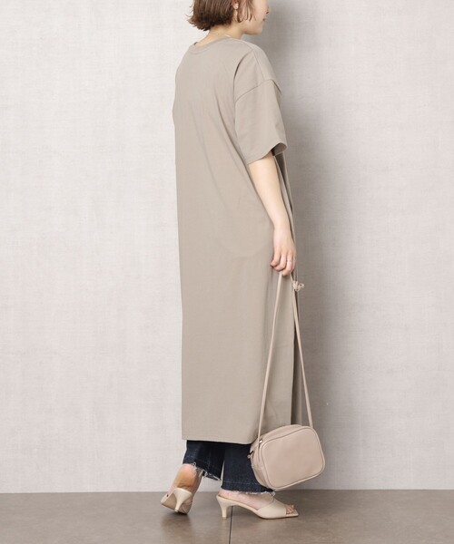 FREAK'S STORE（フリークスストア）の「▽【WEB限定】STORATECH/ストラテック 〈高機能素材〉半袖Tシャツワンピース (カットワンピース/ひんやり冷感・UV素材Tシャツワンピ)（ワンピース・レディース・ホワイト/ブラック/ベージュ/ブルー/グリーン/ラベンダー・ﾌﾘ-）」の13枚目の写真