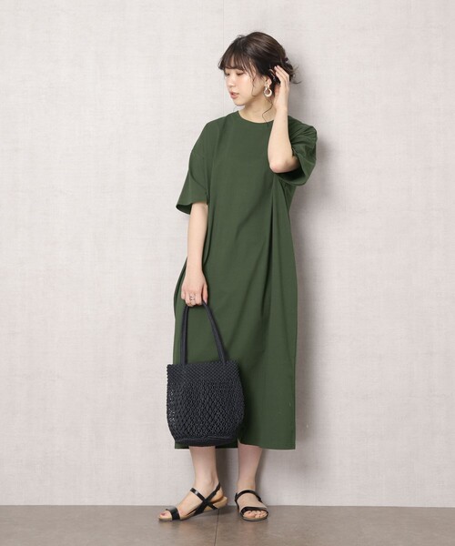 FREAK'S STORE（フリークスストア）の「▽【WEB限定】STORATECH/ストラテック 〈高機能素材〉半袖Tシャツワンピース (カットワンピース/ひんやり冷感・UV素材Tシャツワンピ)（ワンピース・レディース・ホワイト/ブラック/ベージュ/ブルー/グリーン/ラベンダー・ﾌﾘ-）」の16枚目の写真