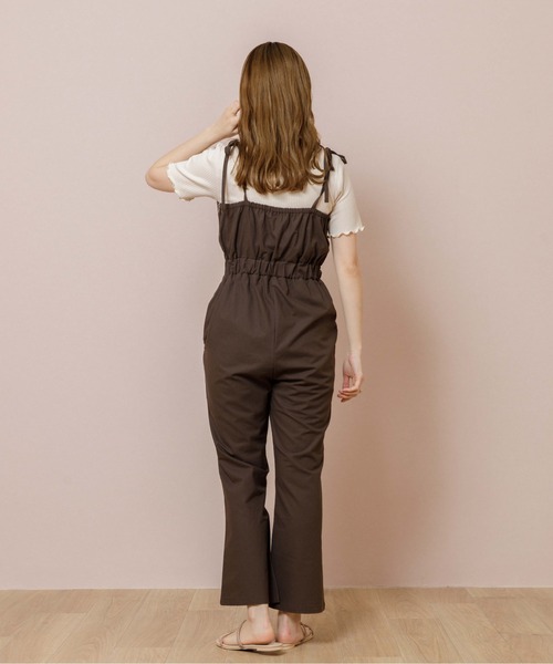 flower（フラワー）の「リボンキャミロンパース（サロペット/オーバーオール・レディース・ベージュ/ブラウン・FREE）」の17枚目の写真