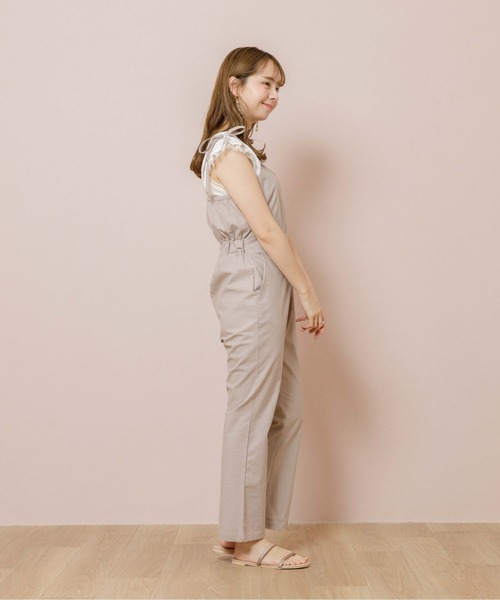 flower（フラワー）の「リボンキャミロンパース（サロペット/オーバーオール・レディース・ベージュ/ブラウン・FREE）」の14枚目の写真