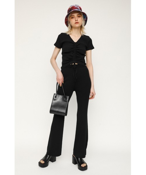 SLY（スライ）の「NYLON BLEND FLARE PT ナイロン ブレンド フレアパンツ（スラックス・レディース・ブルー/ブラック/ブラウン・2/1）」の14枚目の写真