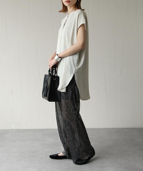 Chillfar（チルファー）の「シアープリーツパンツ（その他パンツ・レディース・シルバー/アイボリー・FREE）」の6枚目の写真