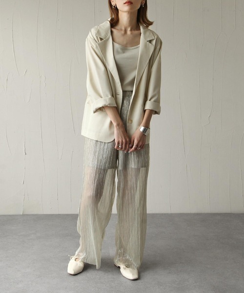 Chillfar（チルファー）の「シアープリーツパンツ（その他パンツ・レディース・シルバー/アイボリー・FREE）」の21枚目の写真