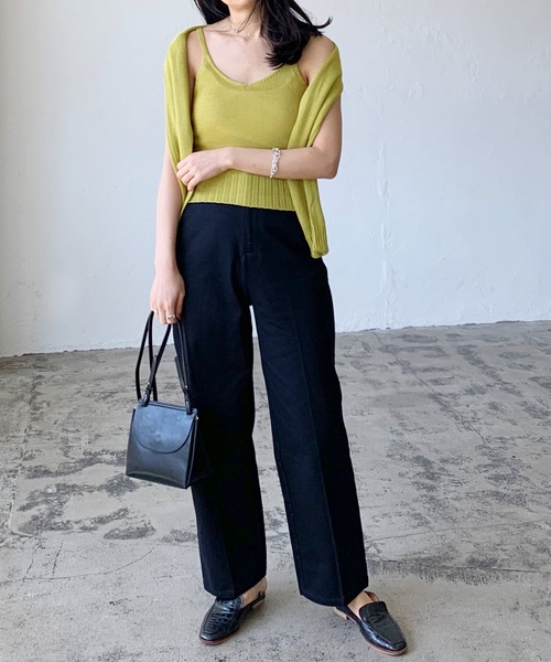 LIAN（リアン）の「リネンタッチキャミソール＆カーディガンセット（カーディガン/ボレロ・レディース・ブラック/ベージュ/オフホワイト/イエロー/オレンジ・FREE）」の6枚目の写真