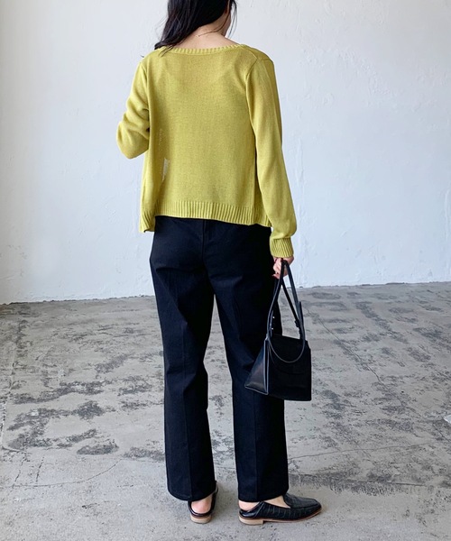 LIAN（リアン）の「リネンタッチキャミソール＆カーディガンセット（カーディガン/ボレロ・レディース・ブラック/ベージュ/オフホワイト/イエロー/オレンジ・FREE）」の7枚目の写真