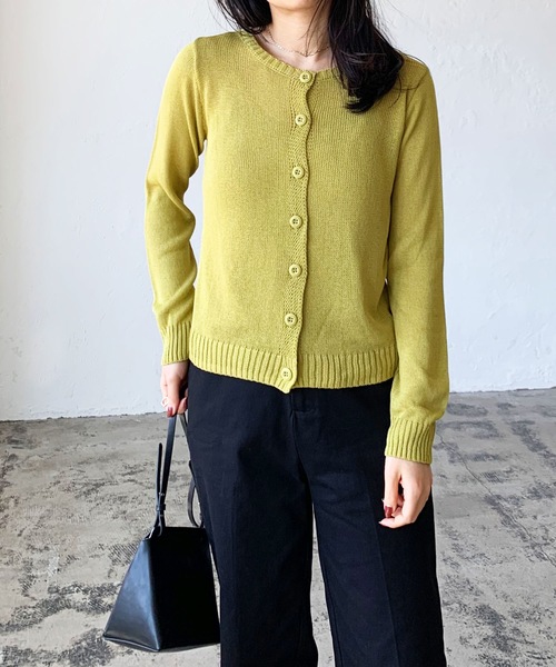 LIAN（リアン）の「リネンタッチキャミソール＆カーディガンセット（カーディガン/ボレロ・レディース・ブラック/ベージュ/オフホワイト/イエロー/オレンジ・FREE）」の11枚目の写真