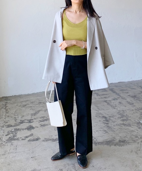 LIAN（リアン）の「リネンタッチキャミソール＆カーディガンセット（カーディガン/ボレロ・レディース・ブラック/ベージュ/オフホワイト/イエロー/オレンジ・FREE）」の13枚目の写真