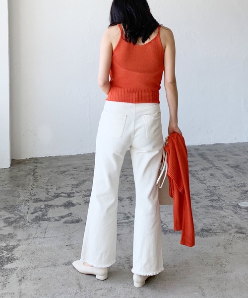 LIAN（リアン）の「リネンタッチキャミソール＆カーディガンセット（カーディガン/ボレロ・レディース・ブラック/ベージュ/オフホワイト/イエロー/オレンジ・FREE）」の15枚目の写真